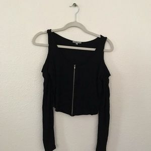 Black Cold Shoulder Top